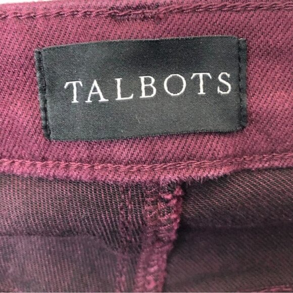 Talbots Womens Pants Size 4P Slim Jeggings Snkle Stretch Casual Travel Burgundy - Picture 8 of 12